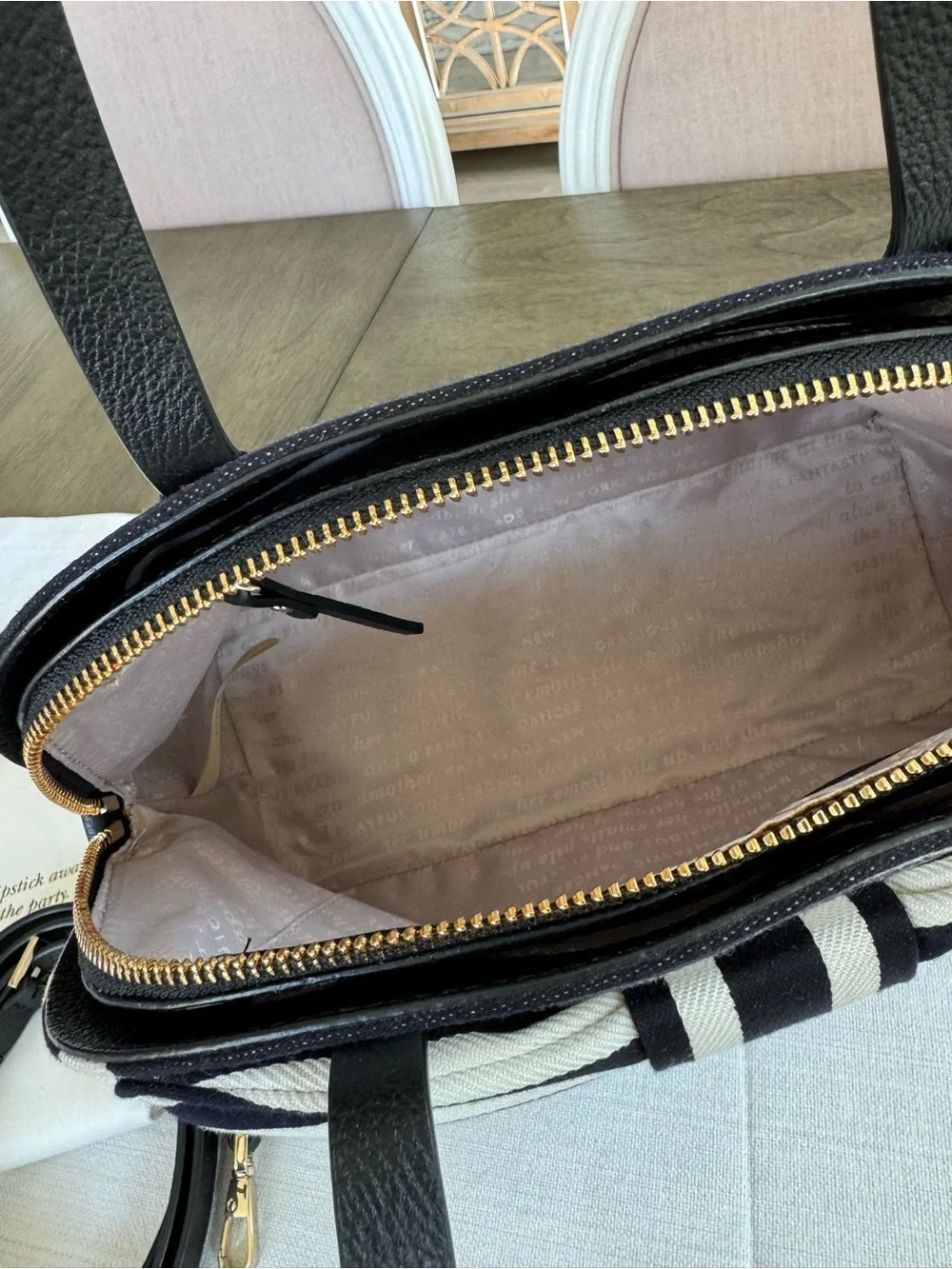kate spade measures lining fabric